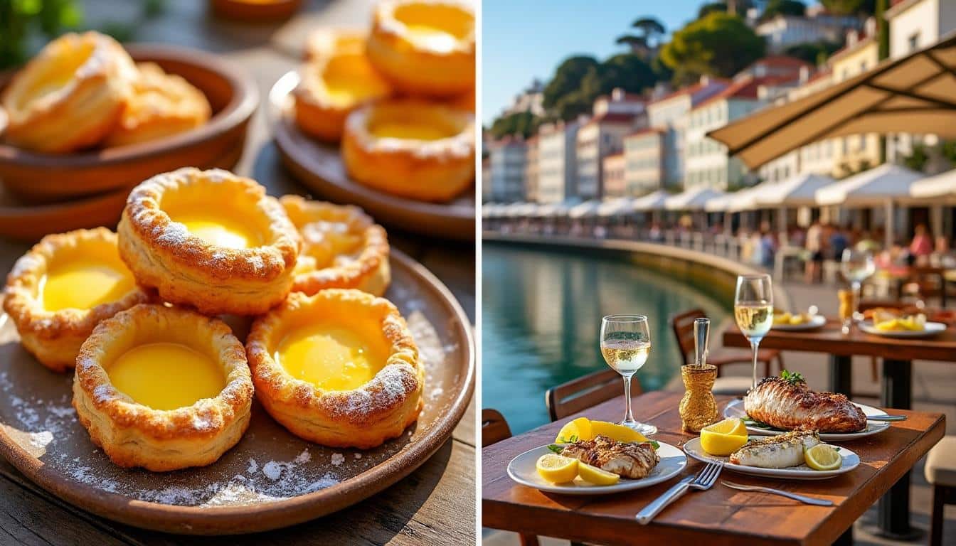 découvrez lisbonne en dégustant les célèbres pastéis de nata à belém et savourez de délicieux plats de poisson dans les restaurants animés de cais do sodré.