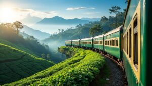 découvrez le sri lanka à travers un voyage en train panoramique entre kandy et ella, offrant des paysages à couper le souffle de plantations de thé, collines verdoyantes et cascades majestueuses.