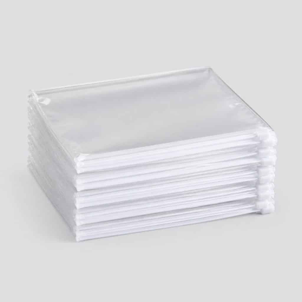 Lot de sachets de rangement transparents avec fermeture zip