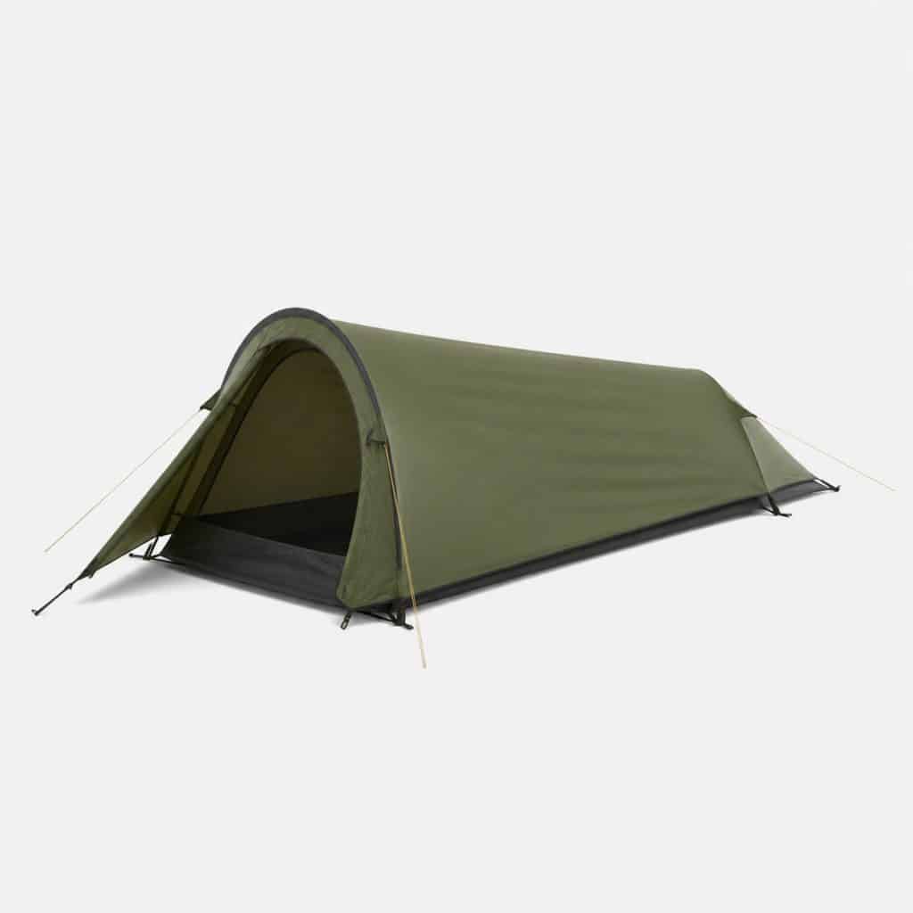 Tente de trekking monocoque en aluminium pour 2 personnes en montagne