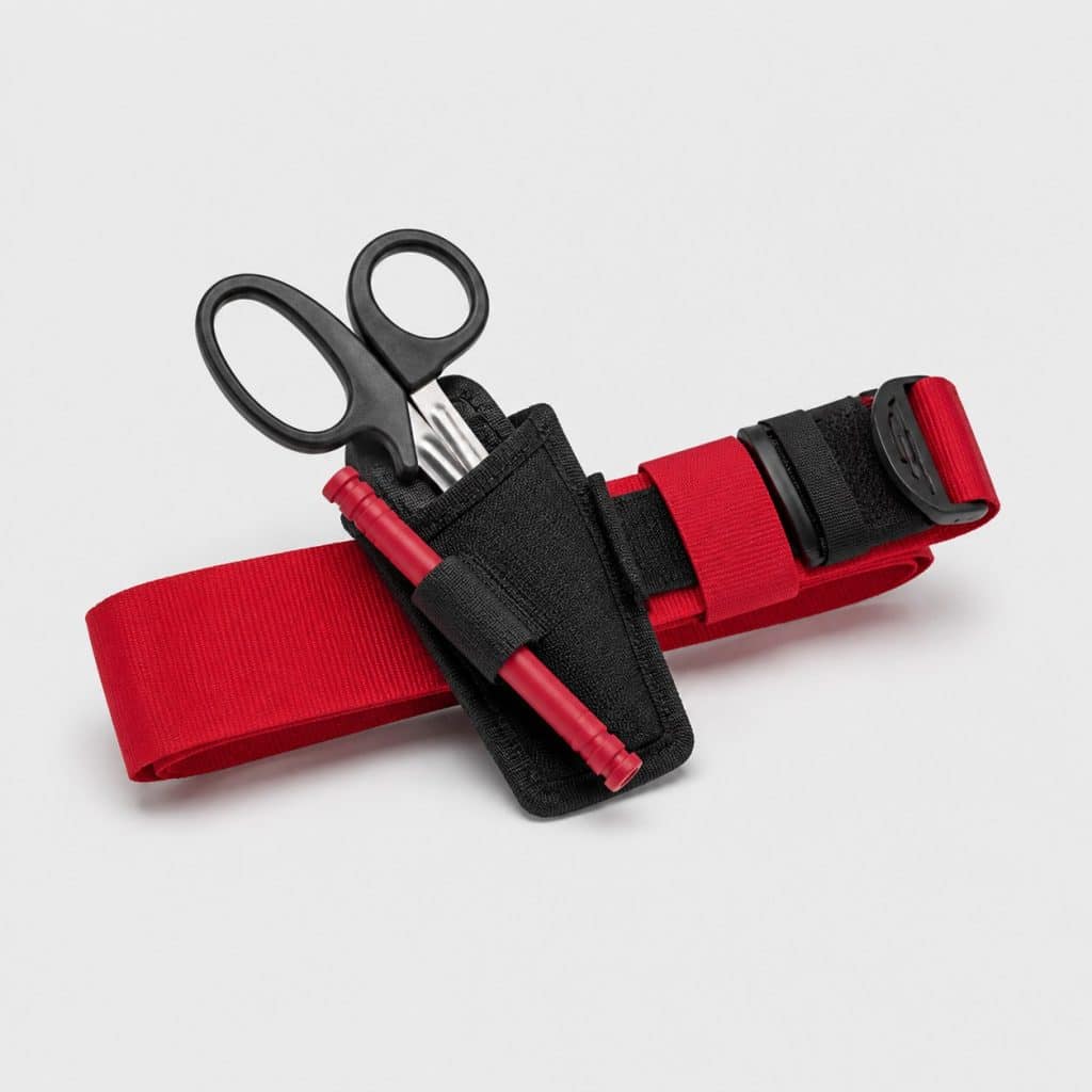 Garrot de premiers secours avec ciseaux et étui de transport compact