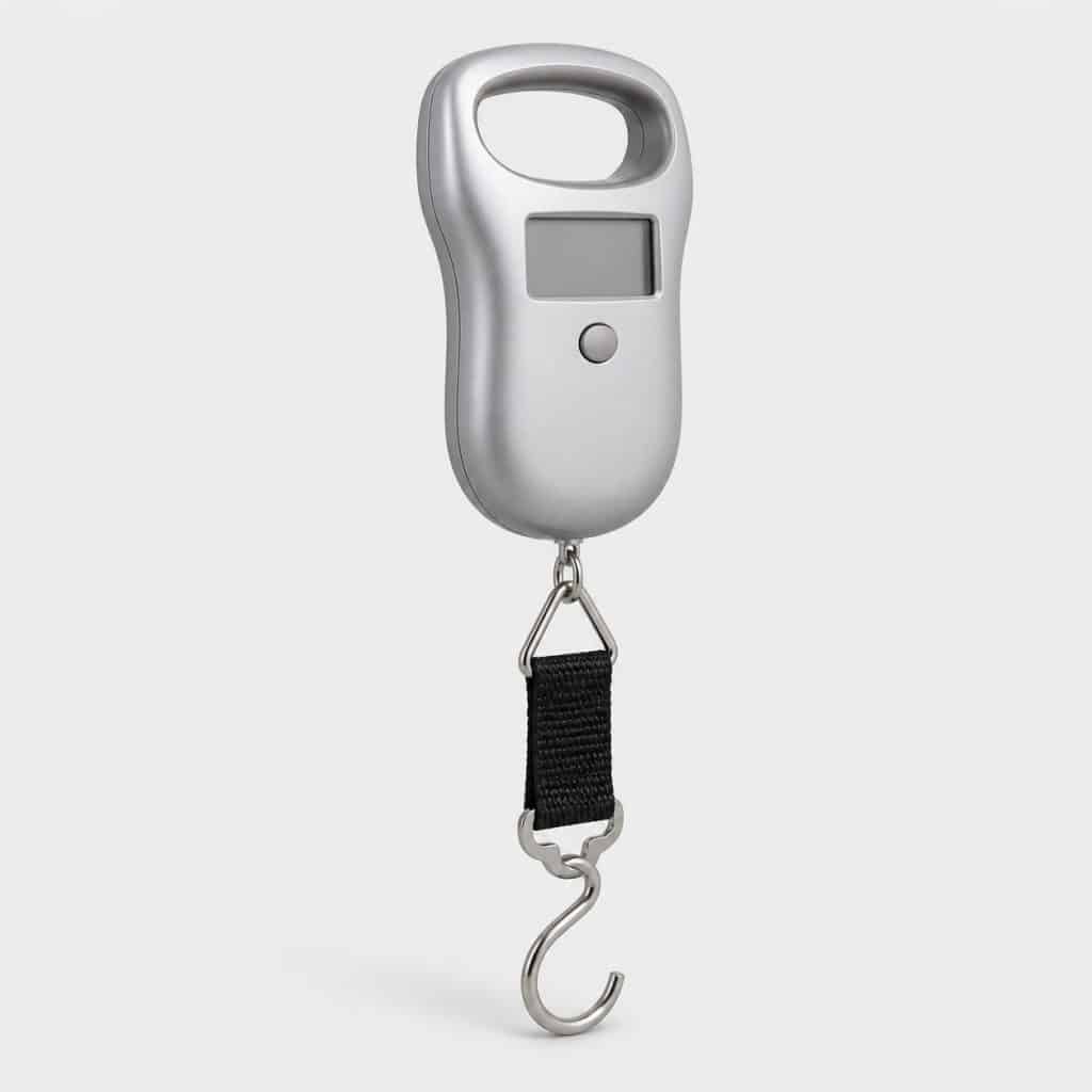 Pèse-bagage numérique portable en finition argentée