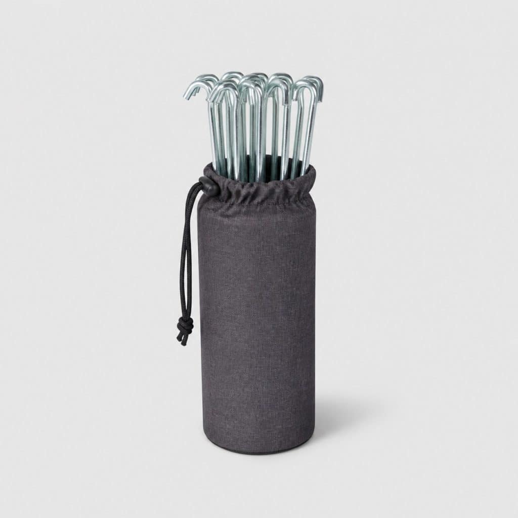 Kit de 10 piquets de bivouac robustes avec sac en tissu résistant