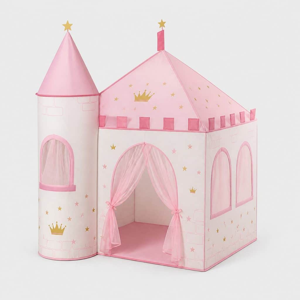 Tente pop-up enfant motif princesse, vue studio