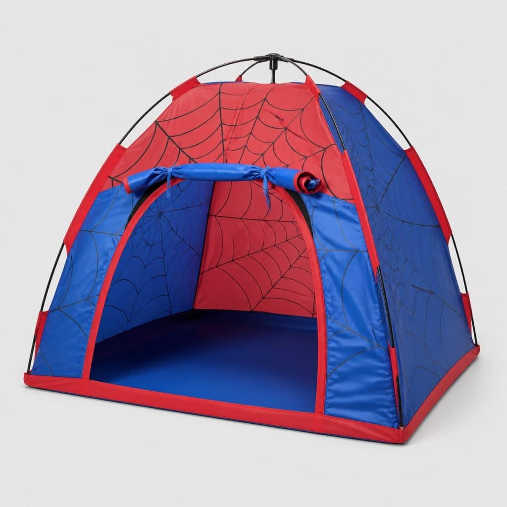 Tente pop-up enfant motif super-héros, vue studio