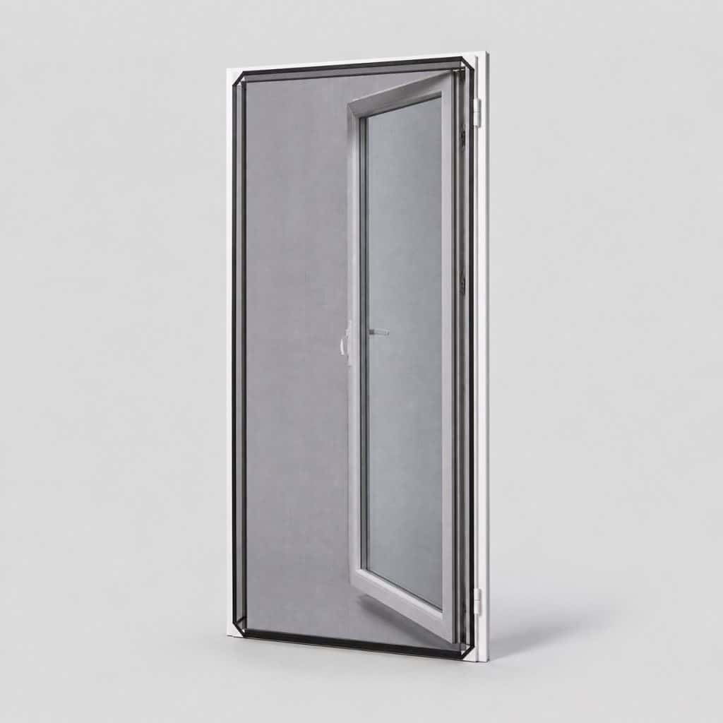Toile moustiquaire économique tendue sur une porte-fenêtre de jardin