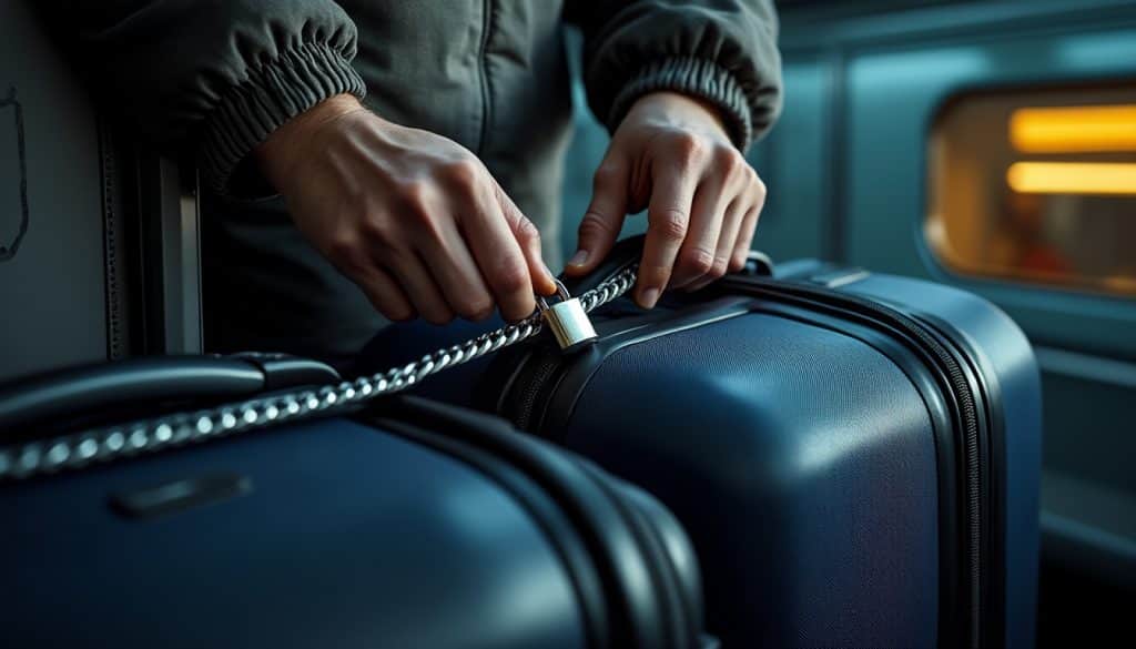découvrez comment verrouiller deux bagages ensemble dans un train de nuit pour les garder en sécurité pendant votre voyage.